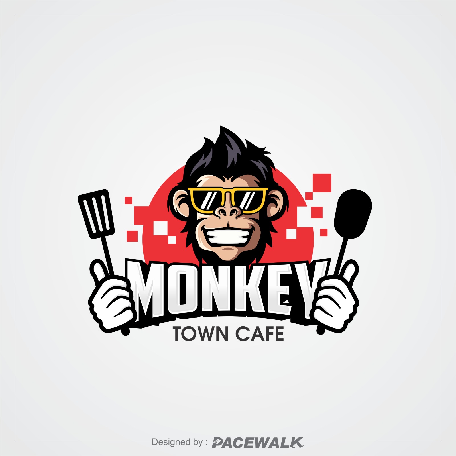 Monkey Town Cafe restaurant logo design by Pacewalk