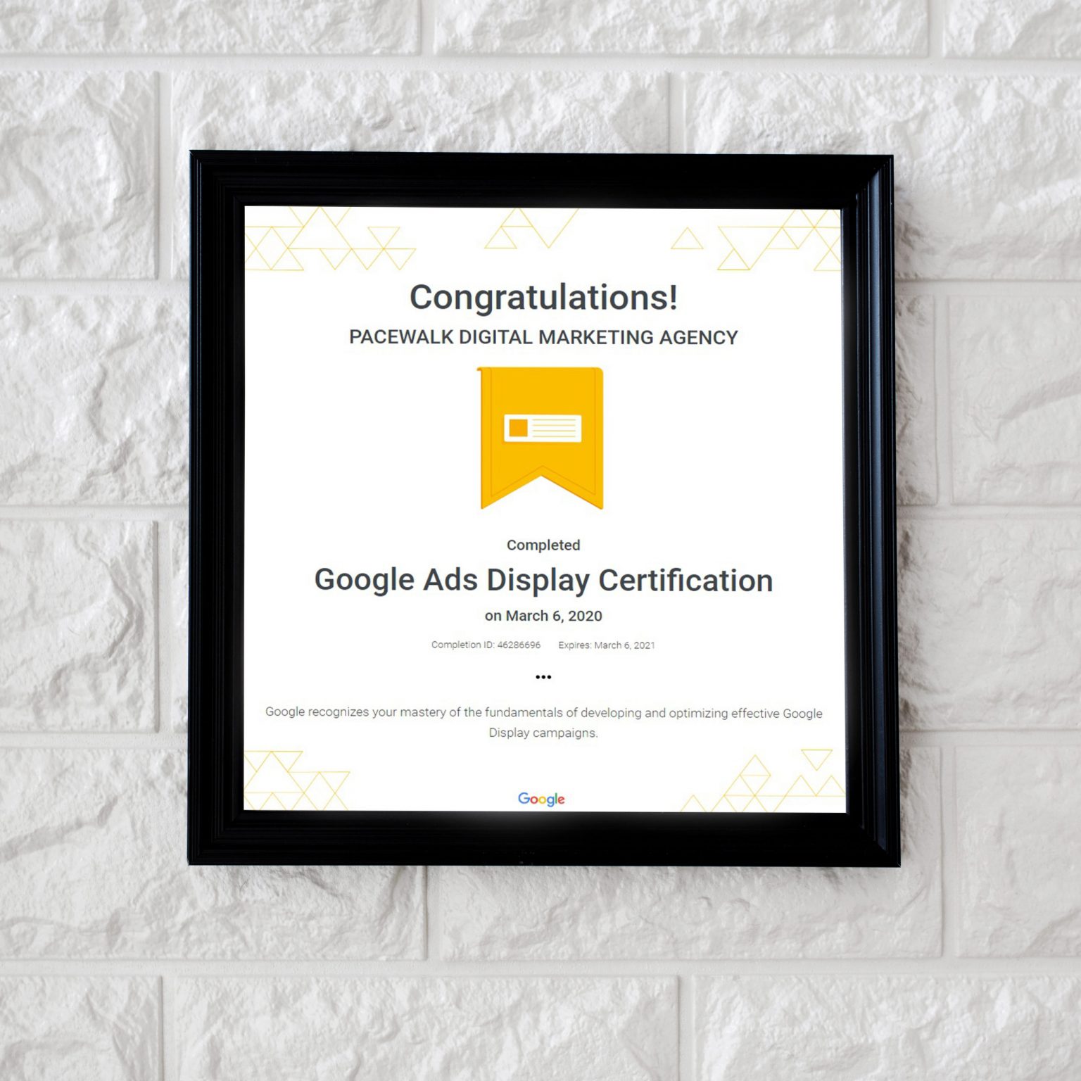 Google Ads — Display — Pacewalk certified